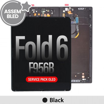 ASSEMBLED OLED Screen Replacement with Frame for Samsung Galaxy Z Fold6 5G F956B -Black (SERVICE PACK SCREEN BUT REFURBISH FRAME ASSEMBLED BY CRAZY)