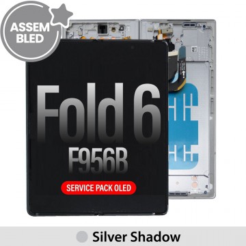 ASSEMBLED OLED Screen Replacement with Frame for Samsung Galaxy Z Fold6 5G F956B -Silver Shadow (SERVICE PACK SCREEN BUT REFURBISH FRAME ASSEMBLED BY CRAZY)