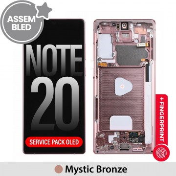 ASSEMBLED OLED Screen Replacement for Samsung Galaxy Note 20 N980F -Mystic Bronze (SERVICE PACK SCREEN BUT REFURBISH FRAME ASSEMBLED BY CRAZY)