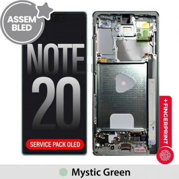 ASSEMBLED OLED Screen Replacement for Samsung Galaxy Note 20 N980F -Mystic Green (SERVICE PACK SCREEN BUT REFURBISH FRAME ASSEMBLED BY CRAZY)