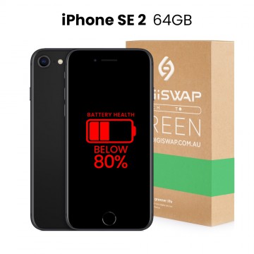 Apple Used Fully Functional iPhone SE 2nd Gen 64GB Below 80% Battery Health - Grade B (Good)