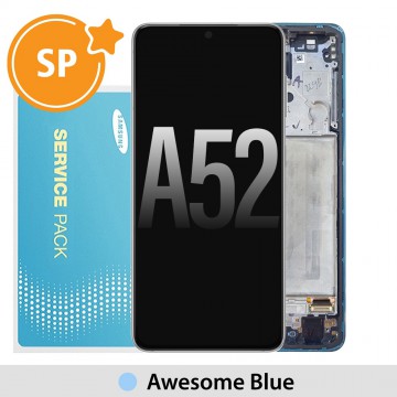 Samsung Galaxy A52 A525 / A526 / A52S A528 OLED Screen Replacement with Frame GH82-25229B / GH82-25526B (Service Pack)-Awesome Blue