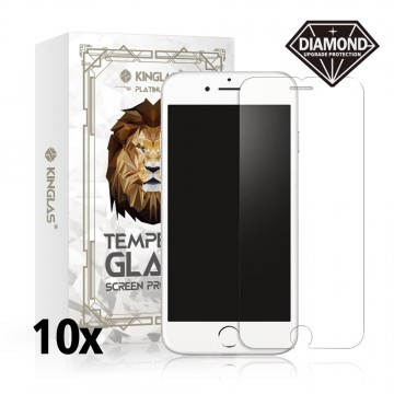 Kinglas 10 Packs Tempered Glass Screen Protector For iPhone 6 / 6S / 7 / 8 / SE (2020) / SE (2022) (Diamond Glass & Japan Glue Upgrade)