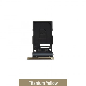 Single SIM Card Tray With Waterproof Ring for Samsung Galaxy S24 Ultra-Titanium Yellow