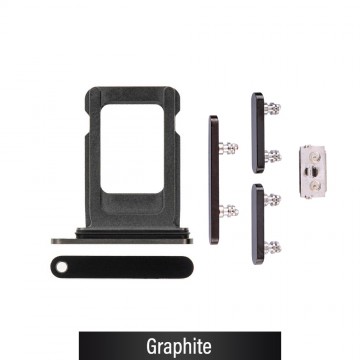 Single SIM Card Tray and Side Button for iPhone 12 Pro / 12 Pro Max-Graphite