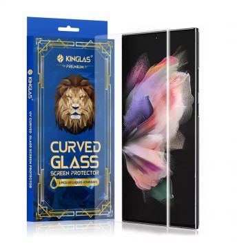 Kinglas 3D Curved UV Tempered Glass Screen Protector For Samsung Galaxy S22 Ultra (2 PCS UV Liquid Adhesive)