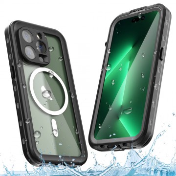 iPhone 15 Pro Max Redpepper Dot+ IP68 Waterproof Case Cover with Magnetic Ring 