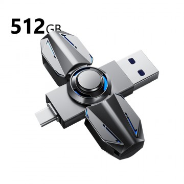 MOVE SPEED 512GB 360° Funny Gyroscope Pendrive 550MB/s USB 3.2 Type-C Flash Drive (YSUFUN5-512GSN)