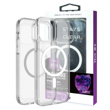 iPhone 16 Pro Max UTIA Ultimake Shockproof Transparent Case Cover With Magnetic Ring